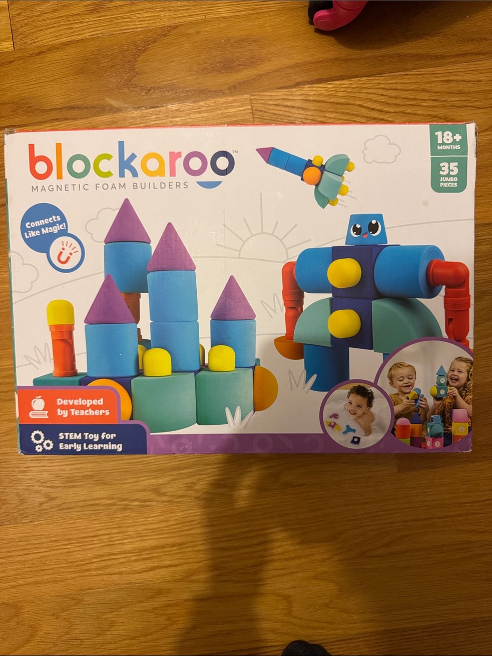 Magnetic Foam Builders Kids Toy - Blue & Purple